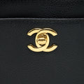CHANEL CERF TOTE BAG GRAINED CALFSKIN BLACK GHW