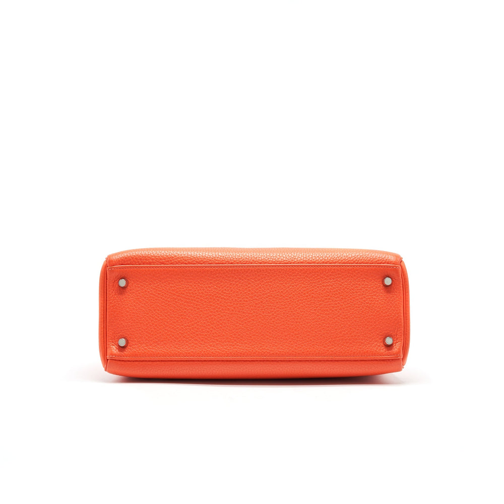 Hermes Kelly 32 Orange Poppy Clemance Leather SHW