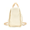CHANEL DEAUVILLE TOTE BAG IN CREAMY WHITE/ BEIGE GHW