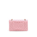 CHANEL IRIDESCENT PEARLY PINK MEDIUM CLASSIC DOUBLE FLAP BAG CAVIAR WITH LGHW