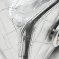 CHANEL MINI 25 BAG METALLIC GRAINED CALFSKIN SILVER SHW (MICROCHIP)