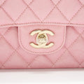 CHANEL IRIDESCENT PEARLY PINK MEDIUM CLASSIC DOUBLE FLAP BAG CAVIAR WITH LGHW