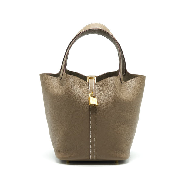 Hermes Picotin 22 Lock Bag Etoupe GHW Year2021