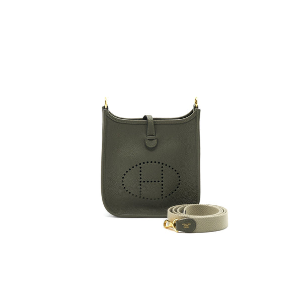 Hermes Mini Evelyne Vert Olive GHW