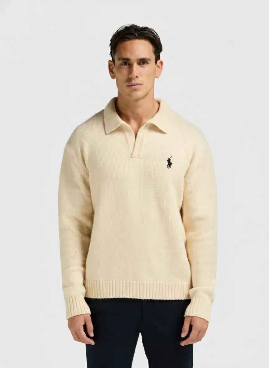 Heavy Knit Polo - Dark Grey