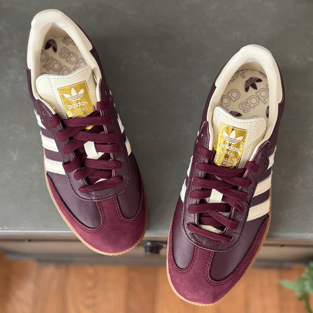 adidas Samba OG Maroon Gold Metallic Women's