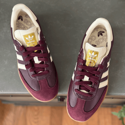 adidas Samba OG Maroon Gold Metallic Women's