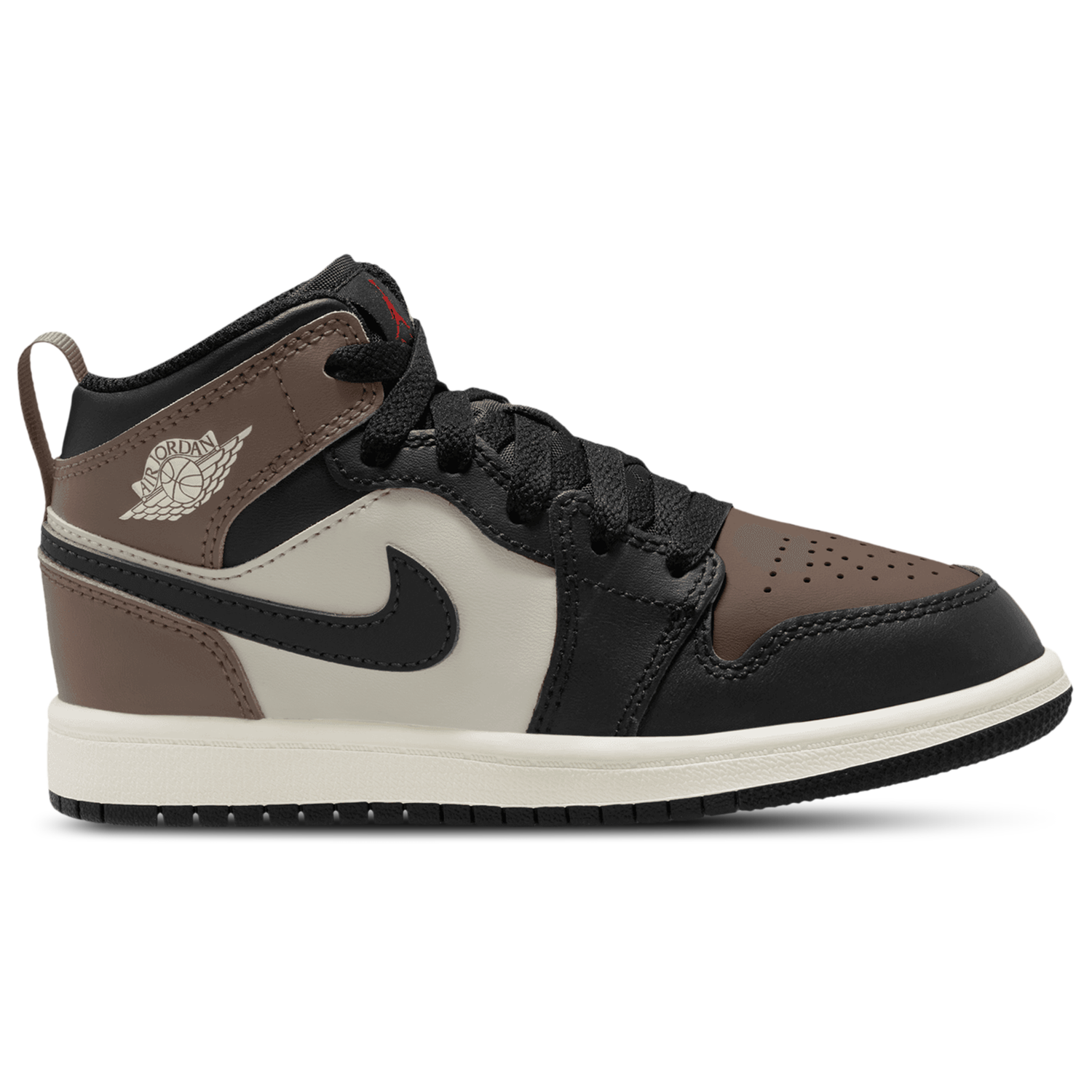 Jordan AJ 1 Mid - Boys' Preschool - Black/Phantom/Univ Red