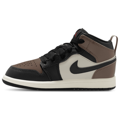 Jordan AJ 1 Mid - Boys' Preschool - Black/Phantom/Univ Red