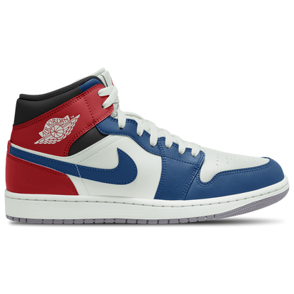 Jordan AJ 1 Mid - Men's - True Blue/Summit White/Red