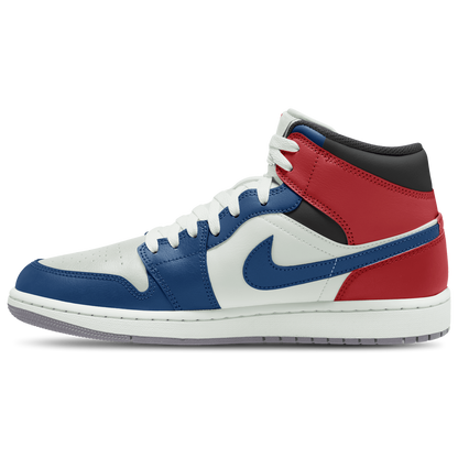 Jordan AJ 1 Mid - Men's - True Blue/Summit White/Red