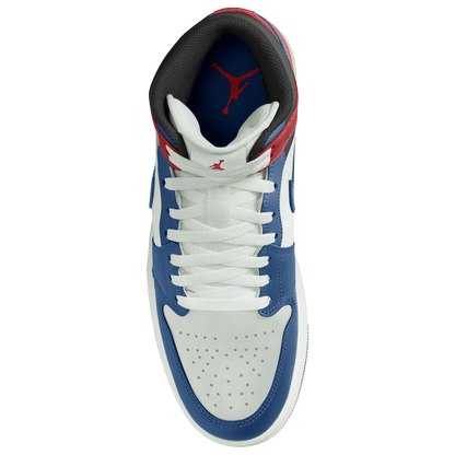 Jordan AJ 1 Mid - Men's - True Blue/Summit White/Red