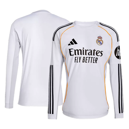 Real Madrid Home Long Sleeve Soccer Jersey 2025/26