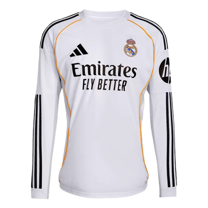 Real Madrid Home Long Sleeve Soccer Jersey 2025/26