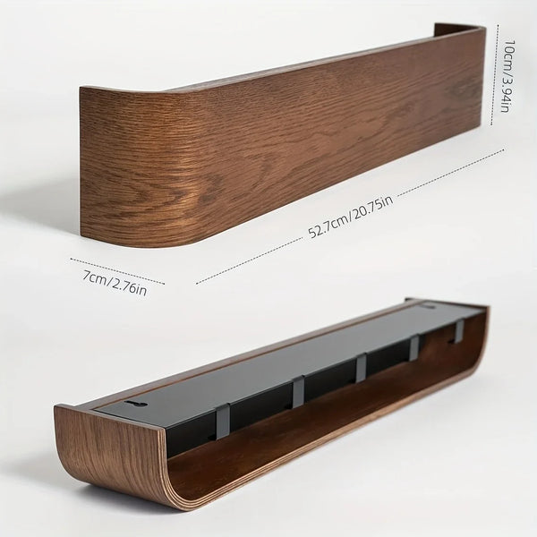 Modern Wall Coat Rack with Hidden Hooks & Shelf