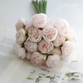 27 Head Rose Pink Peony Silk Artificial Flowers