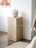 Beige Travertine Side Table