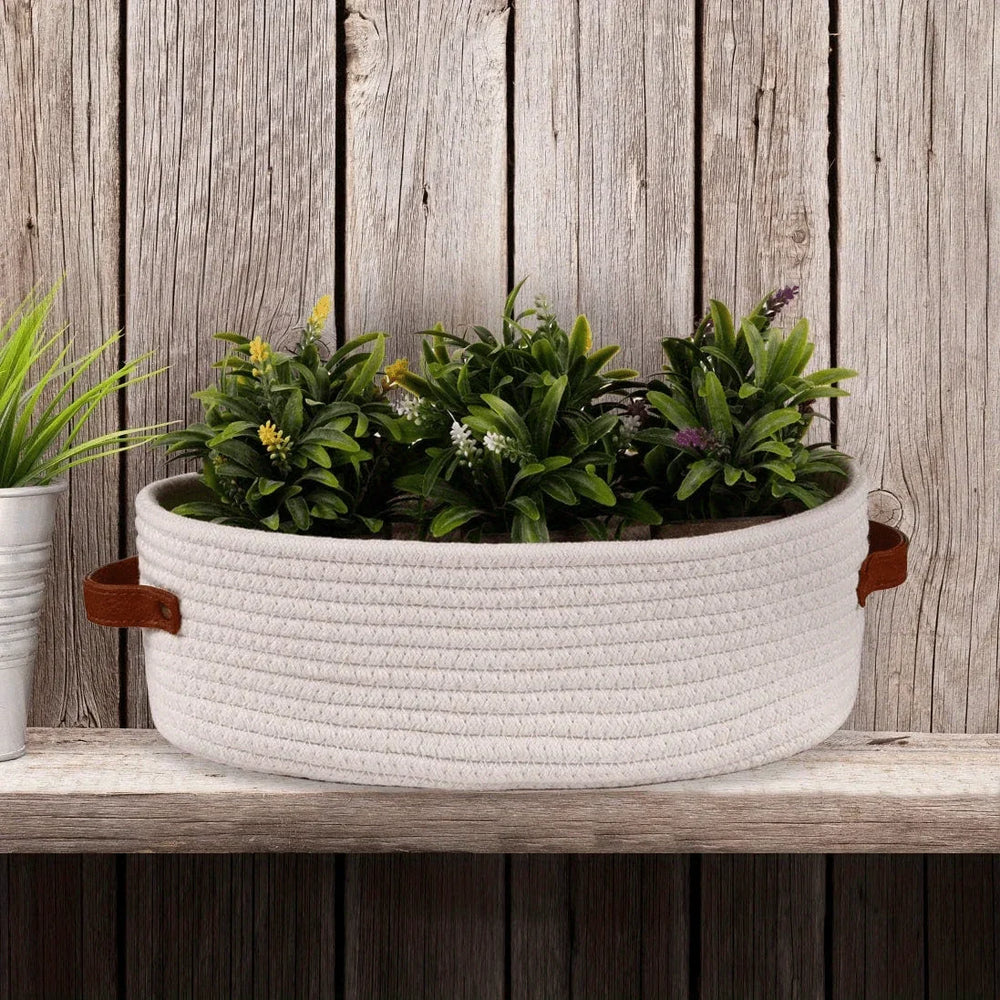 Oval Woven Bathroom Storage Basket