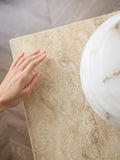 Beige Travertine Side Table