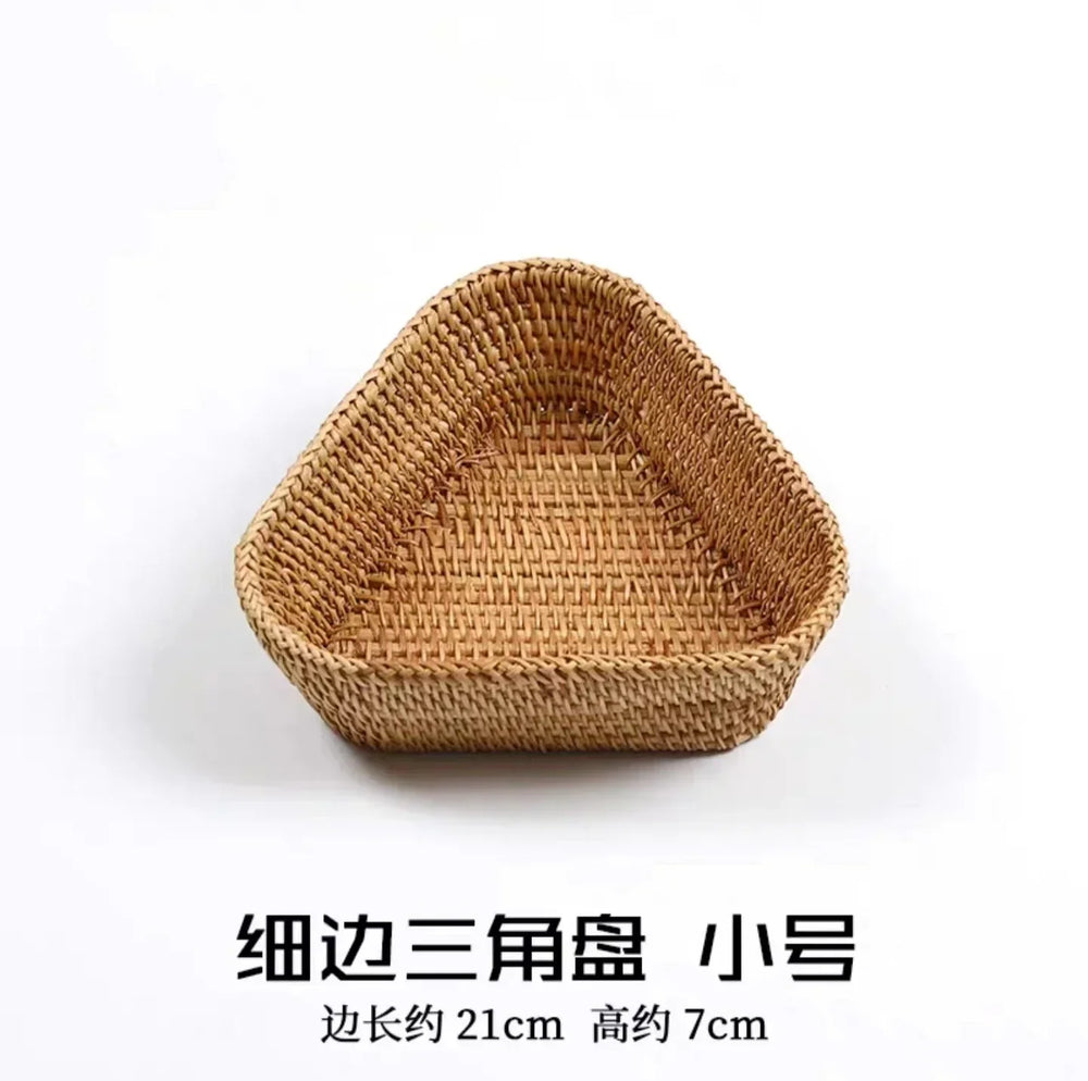 Handwoven Rectangular Rattan Wicker Basket