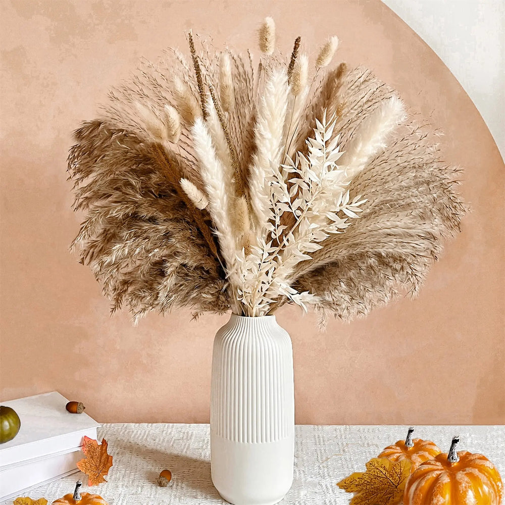 Natural Pampas & Dried Flowers Bouquet - 80pcs