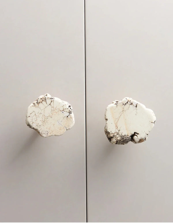 Natural White Turquoise Marble Handle & Hooks