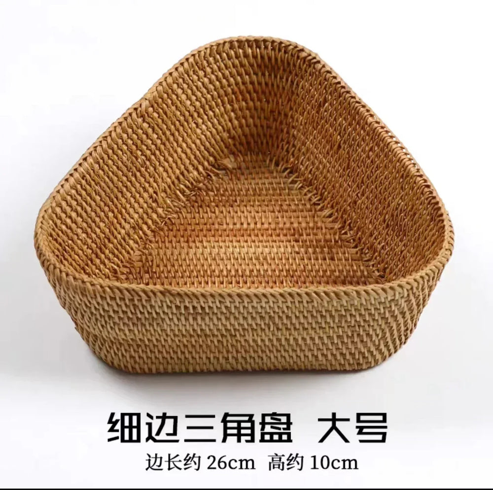 Handwoven Rectangular Rattan Wicker Basket