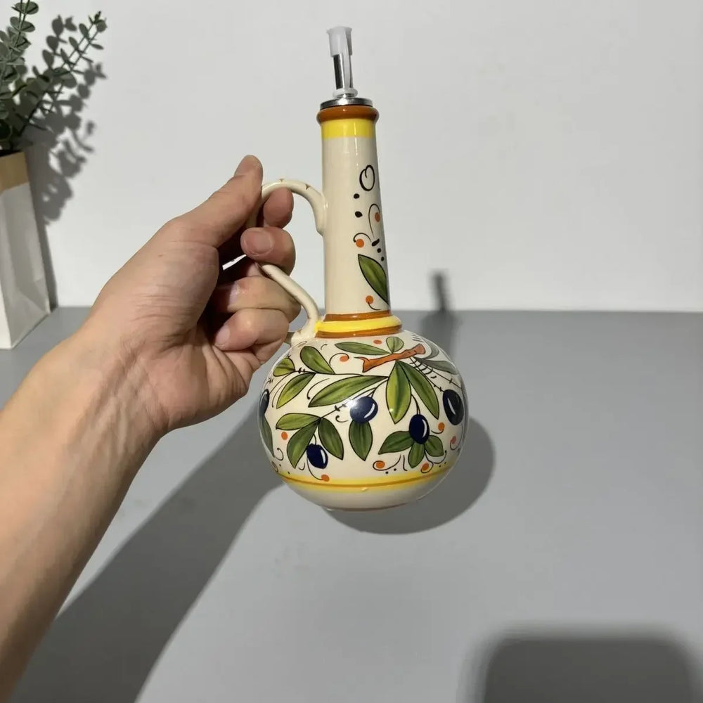 Ceramic Decorative Olive Oil Bottle