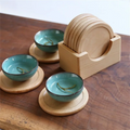 Solid Walnut Wood Coasters 6pcs/set