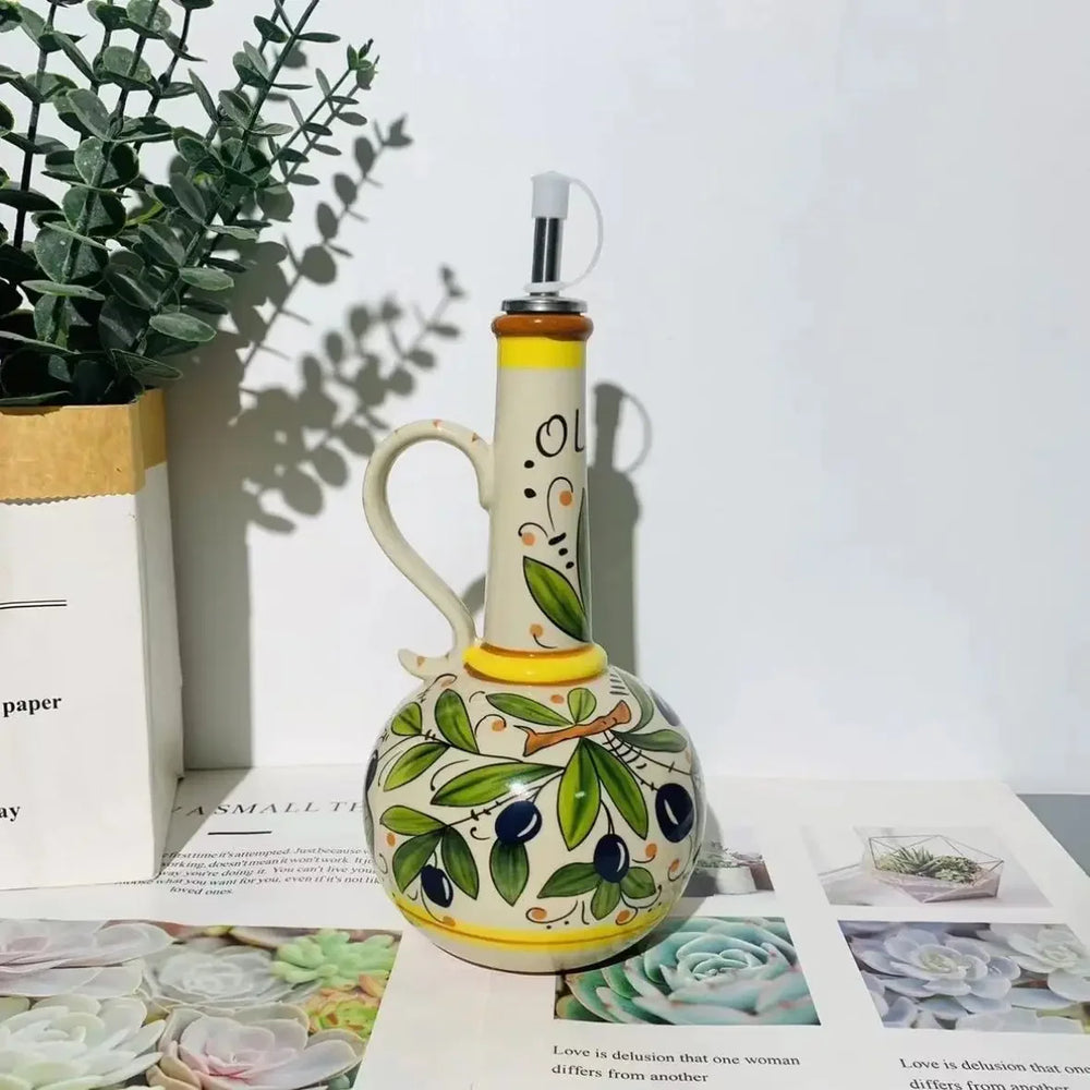 Ceramic Decorative Olive Oil Bottle