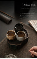 Japanese Style Handmade Stoneware Tea Cup & Bowl