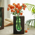 Jade Glass & Wooden Vase