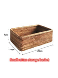 Handwoven Rectangular Rattan Wicker Basket