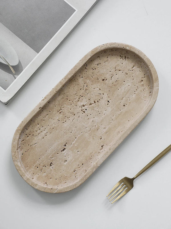 Minimalism Travertine Stone Vanity Tray