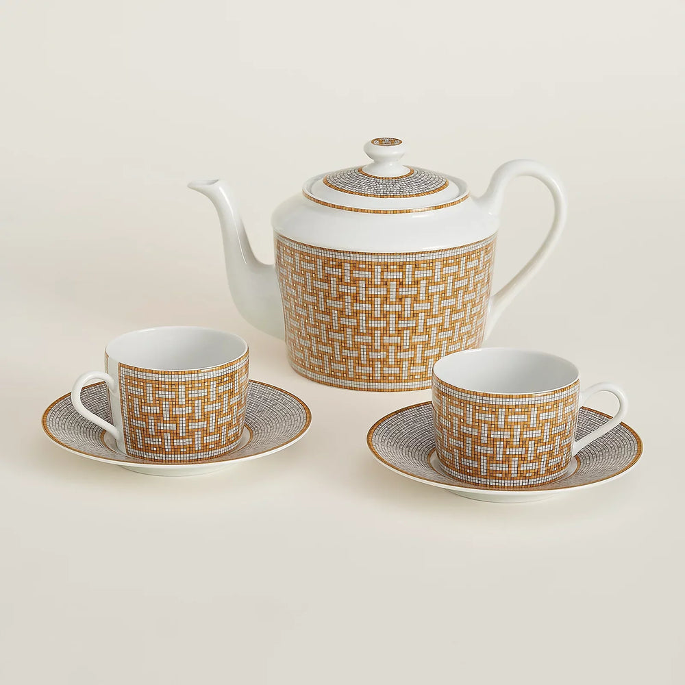 Mosaique au 24 Platinum & Gold Tea Set