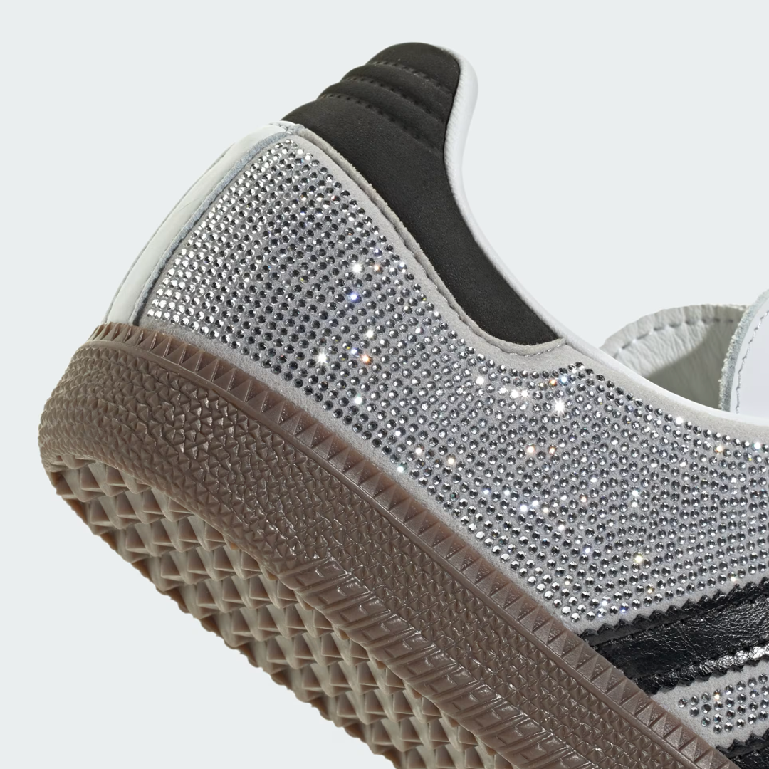 adidas Samba OG Rhinestone Crystal White Silver Women's