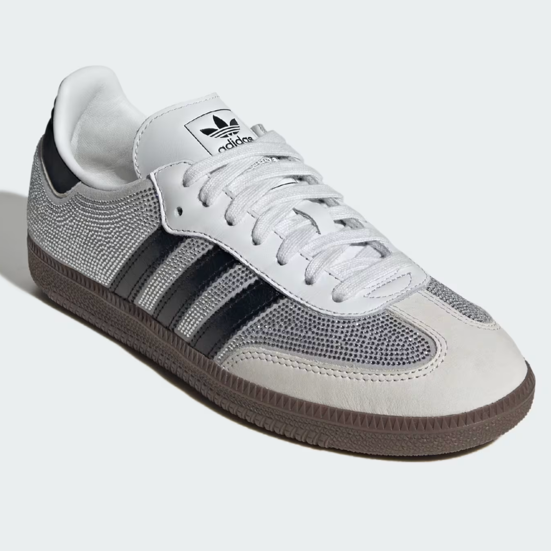 adidas Samba OG Rhinestone Crystal White Silver Women's